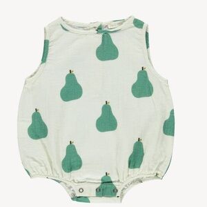 HTF fin & vince pear cotton romper 12-18 mo